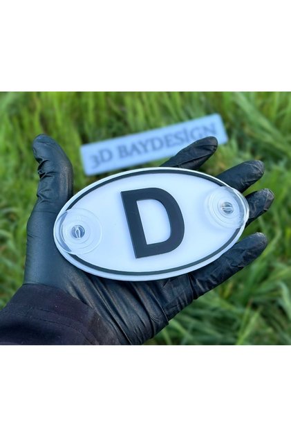 Oval German (d) Glass Ornament Plexiglass with Suction Cup Emblem for Label Makers