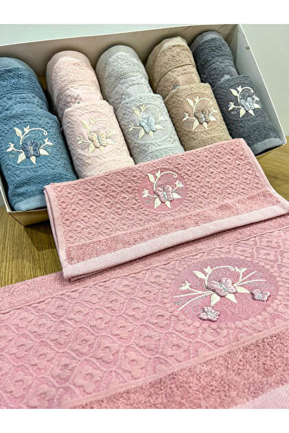 AYHANHOME Nakış Işleme Desenli Kutulu Çeyizlik Hediyelik 12'li 6