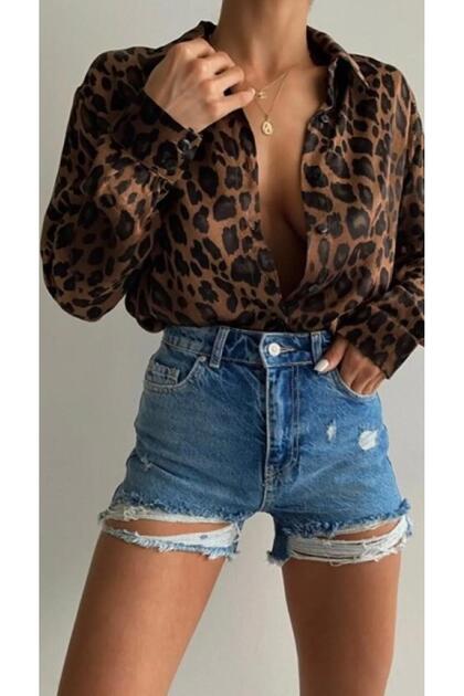 Trend Leopard Pattern Oversize Shirt