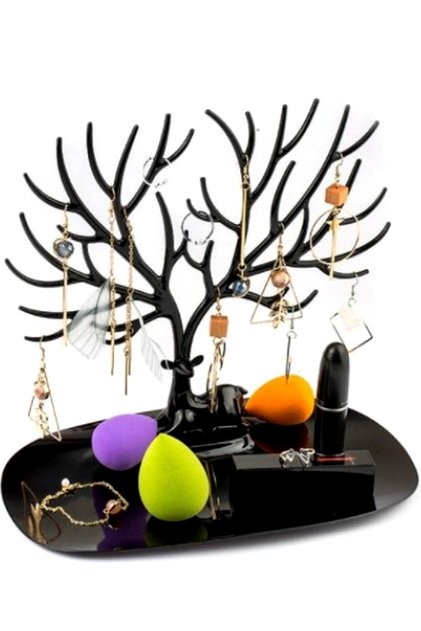 Deer Design Black Jewelry Stand Ring Earring Necklace Hanger Jewelry Organizer Hanger