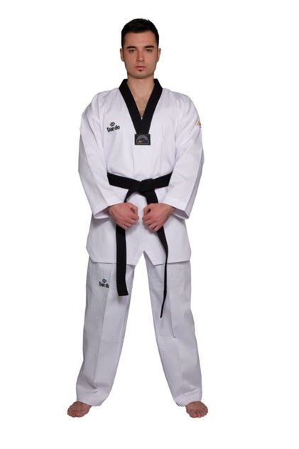 Daedo Wt Costum de Taekwondo cu guler negru - Aprobat Wtf