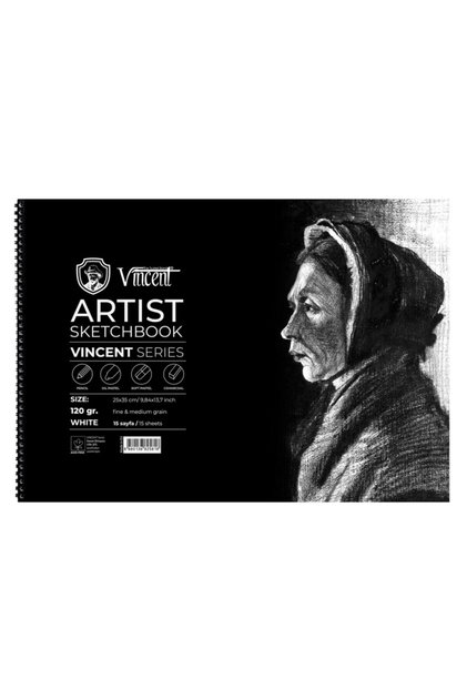 Vıncent Artıst Sketchbook 120gr 25x35 15 Sayfa Çok Amaçlı Defter