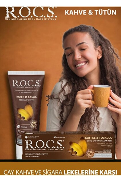 R.O.C.S. Coffee Tobacco Toothpaste 74 gr Effective Against Stains
