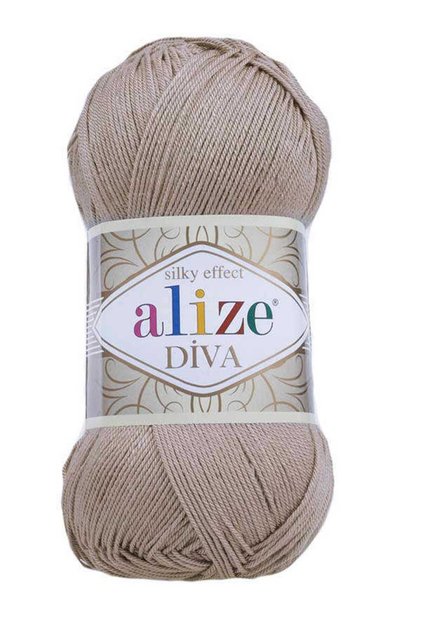 Diva Mercerized Look Hand Knitting Yarn 100 Gr Color 167 Mink