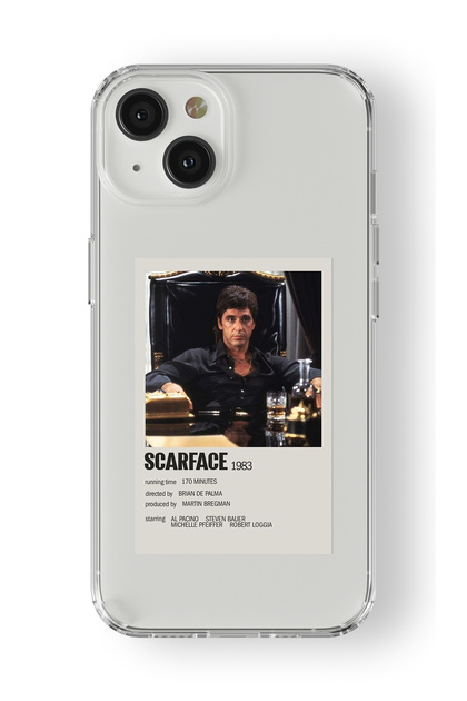 iPhone 13 Compatible Scarface Poster Design Printed Transparent Case