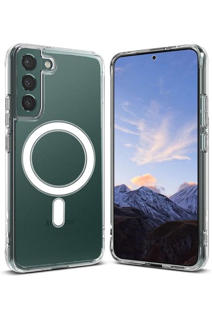 Samsung Galaxy S21 FE Kılıf Magsafe Wireless Kablosuz Şarj Uyumlu Manyetik Şeffaf Kapak