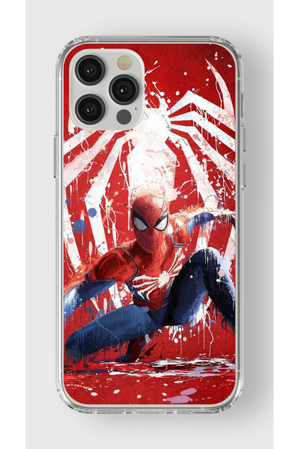 iPhone 12 Pro Max Compatible Spiderman Design Printed Transparent Case