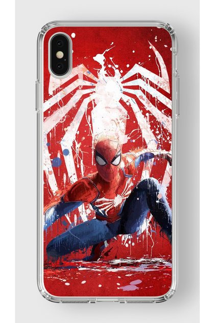 iPhone X and XS Compatible Spiderman Design Printed Transparent Case