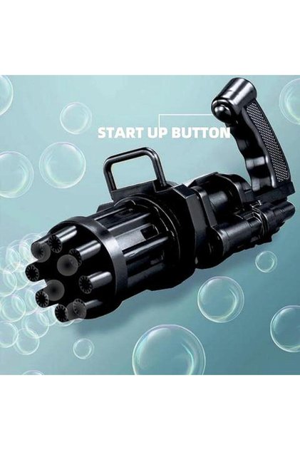 SİYAH ÇOKLU KÖPÜK ATAN KÖPÜK TABANCASI BUBBLES GUN BALONCUK TABANCASI PİLLİ KÖPÜK MAKİNASI BLACK GUN