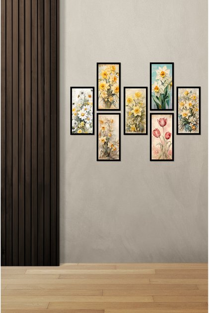Modern Style Dekorize Mdf 7 Parça Çerçeve Görünümlü Tablo Set 10208
