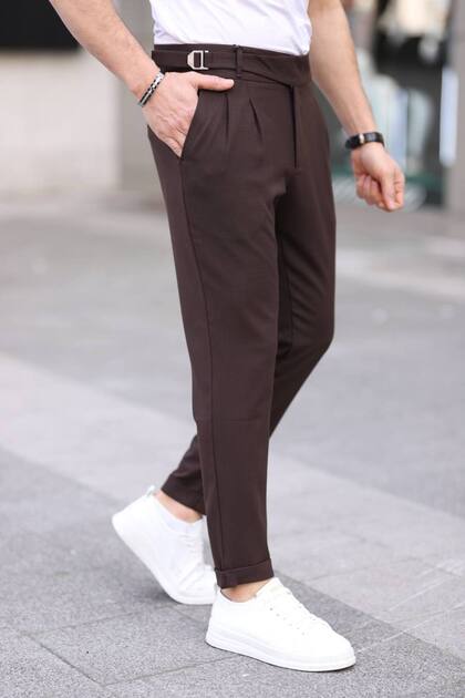 MEN'S ITALIAN CUT HIGH WAIST FABRIC PANT