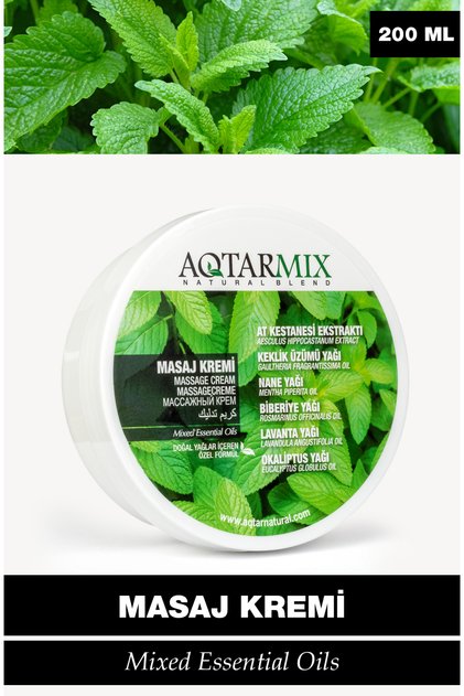Aqtarmix Massage Cream 200 ml - Special Formula Containing Natural Oils