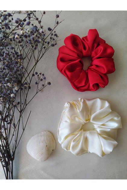 Women's 2-Piece Satin Hair Scrunchie Hairpin Set