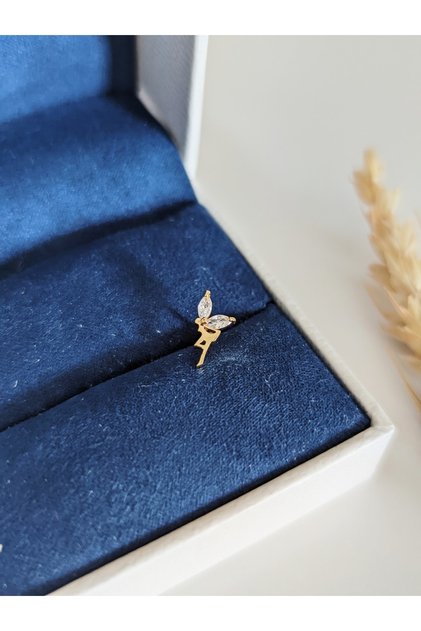 Cerrahi Çelik Gold Zirkon Taşlı Su Perisi Piercing , Tragus