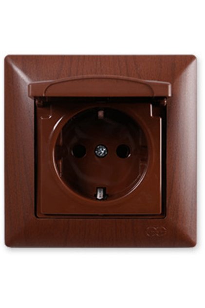 Vısage Walnut Cap Grounded Socket