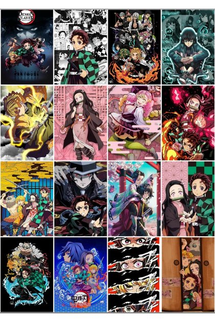 Demon Slayer 4 Patterned Design Mini 16-Piece Photocard Set