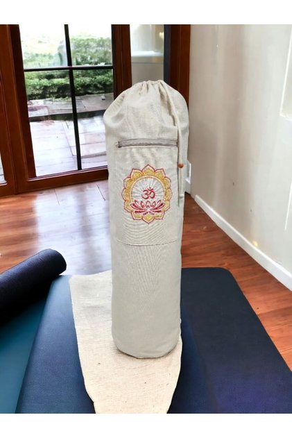 Lotus Embroidery Detailed Mat Carry Bag - Pilates Yoga Fitness Mat