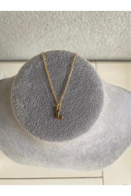 L Letter Gold Necklace, Initial Letter Necklace