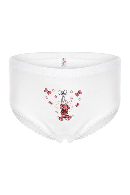 Erdem White Ribbed Printed Girl's Panties 4301