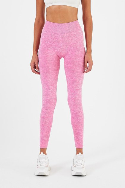 Kadın PowerMotion Esnek Seamless Yoga Performans Spor Tayt Pembe