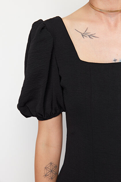 Edit by Trendyol Black Regular Woven Dress TEDSS24EL00070- Trendyol