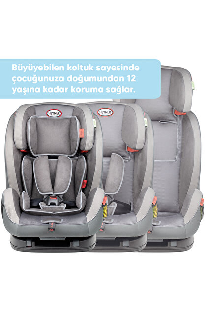 Heyner Multifix Aero Plus 9 - 36 kg İsofix Oto Koltuğu Gri