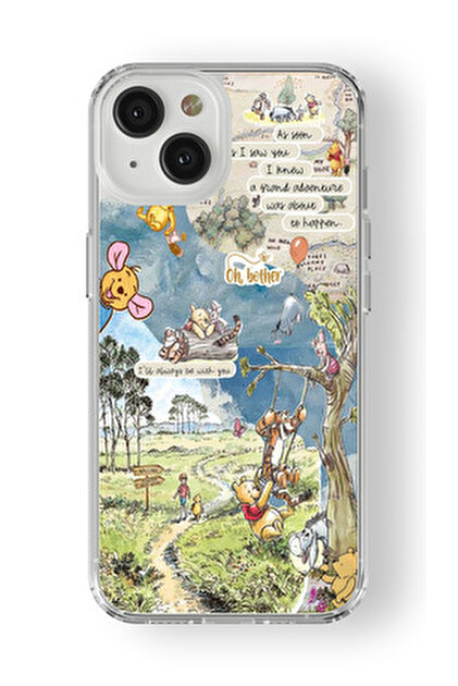 Magic Ring Iphone 15 Plus Uyumlu Winnie The Pooh Desenli Şeffaf