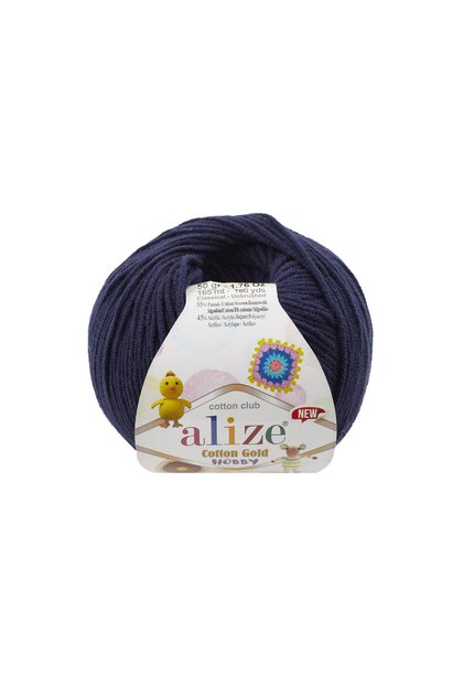 5 Pieces Alize Cotton Gold Hobby New 58 Navy Blue