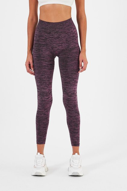 Kadın PowerMotion Esnek Seamless Yoga Performans Spor Tayt Siyah