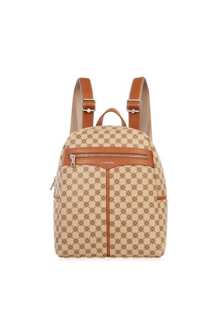 Cengiz Pakel Monogram Useful Women's Backpack - 7368P - Mink/Tan
