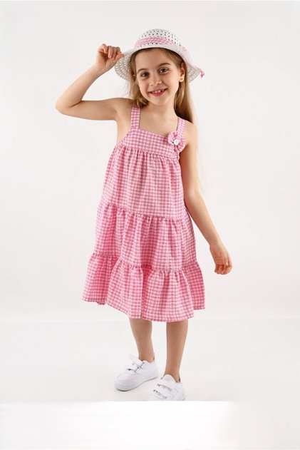 PLAID STRAP GIRL'S HAT DRESS