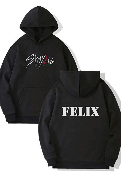 POPULUS Stray Kids Felix Front-Back Printed Hooded Sweatshirt