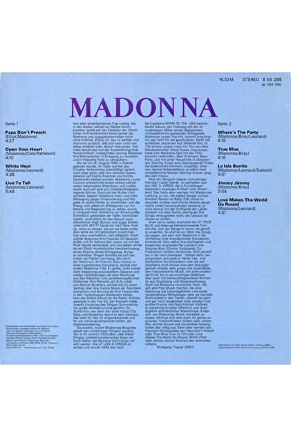 Madonna - True Blue - Plak LP - Fiyatı, Yorumları