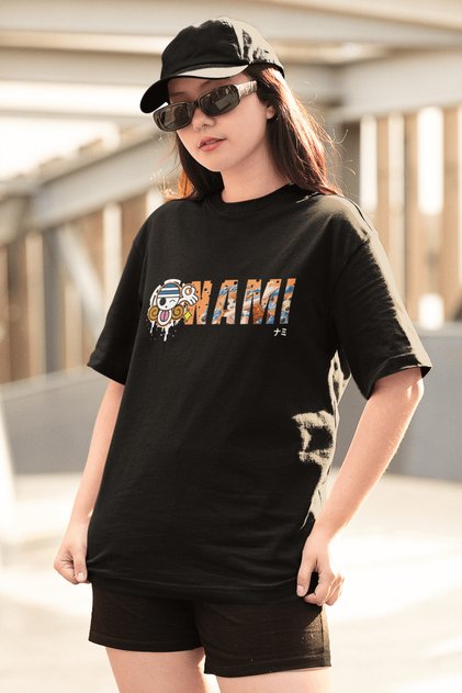 One Piece Nami Logo Black Anime T-Shirt