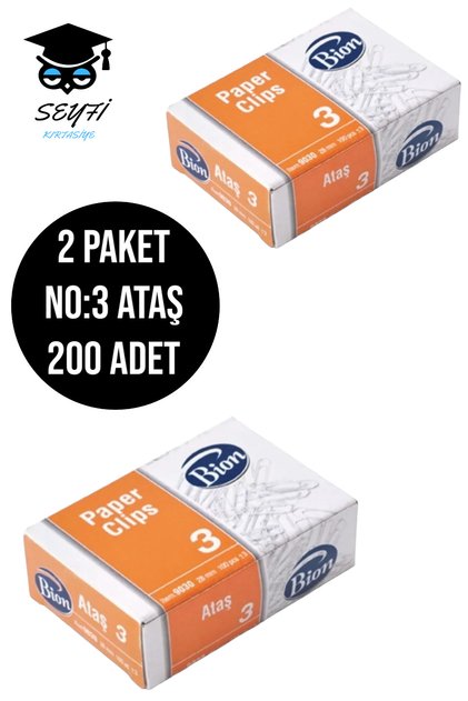 2 PACK Bion Paper Clip No:3 30 MM 1 PACK 100 ΤΕΜ ΣΥΝΟΛΟ 200 ΤΕΜ