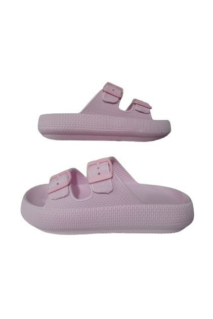 Powder Pink Women's Slippers - Double Buckle, Pool and Beach Casual DesiGn GZERR657-797