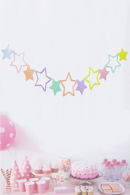 Macaron Colorful Stars Streamer Playing Wall Ornament