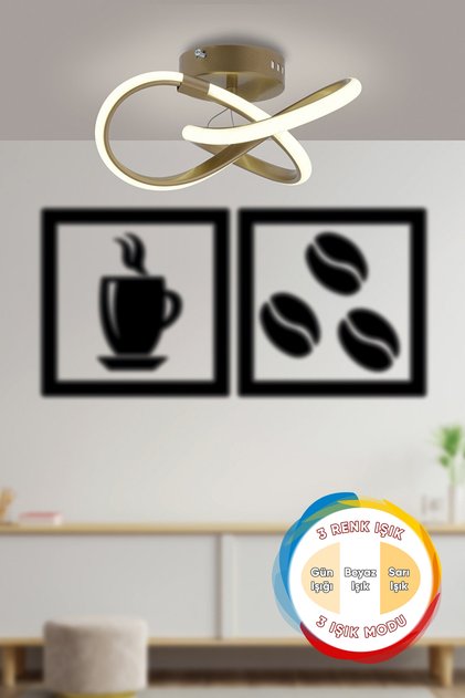 Sofia Modern Plafonyer Eskitme 3 Renk Modu Tavana Sıfır Salon Mutfak Hol Led Avize