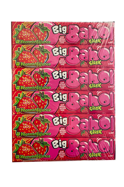 Big Babol Çilek Aromalı Sakız 6 Lı 25 gr 18li Paket - Fiyatı