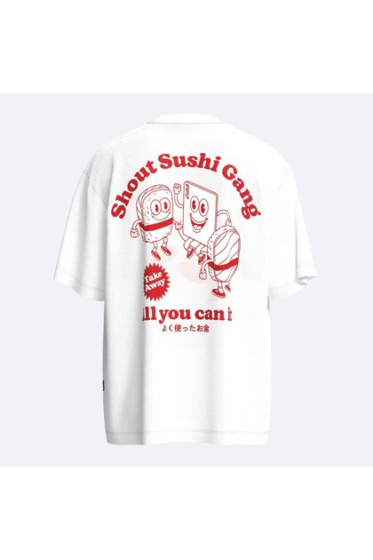 Oversized Shout Sushi Gang Unisex T-Shirt