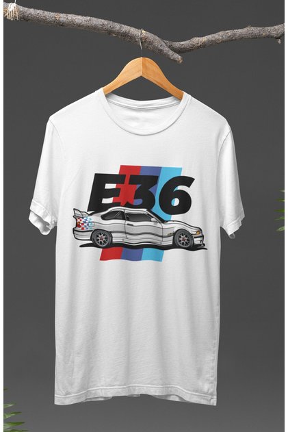 Μπλουζάκι Unisex BMW E36 με στάμπα, μπλουζάκι με θέμα το αγωνιστικό αυτοκίνητο