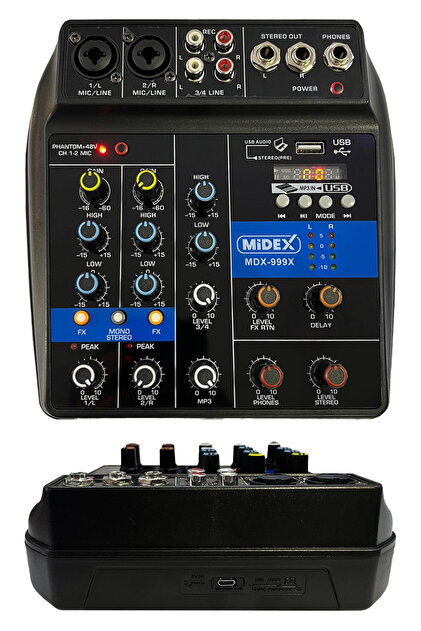 Lastvoice Midex Mdx-999x Ses Kartlı 48v Phantomlu Kayıt Mikseri