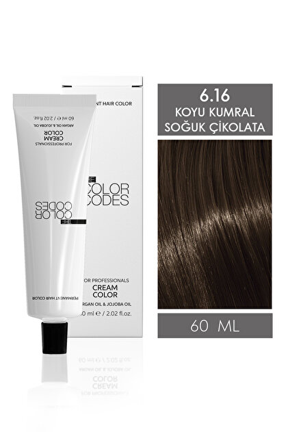 THE COLOR CODES CREAM COLOR 6.16 KOYU KUMRAL SOĞUK ÇİKOLATA 60ML