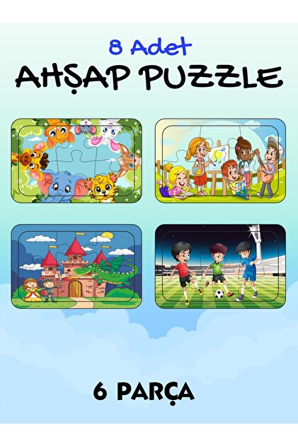@kidzeページ ASE DİZAYN Ahşap 6 parça çocuk puzzzle 8 adet - Fiyatı, Yorumları