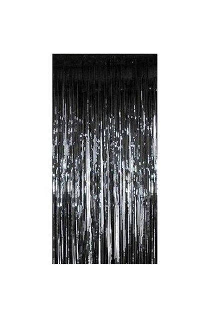 Metallized Background Black Door Wall Curtain Black Color 90.240 cm