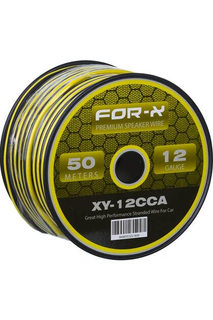 For-X 12 Ga 2X2,5 Hoparlör Kablosu 50-Mt Lik Top XY-12 CCA