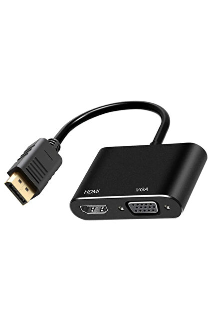 Coverzone Çoklayıcı Adaptör 2 in 1 Displayport to VGA HDMI Kasa