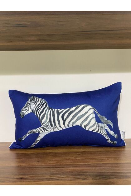 Zebra Group Digital Printed Double-Sided Patterned Throw Pillow Cover with Piping Edges