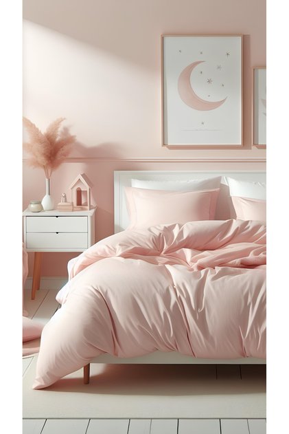 AÇIK PEMBE LASTİKLİ ÇARŞAFLI PREMIUM SOFTCOLOR ÇİFT KİŞİLİK NEVRESİM TAKIMI