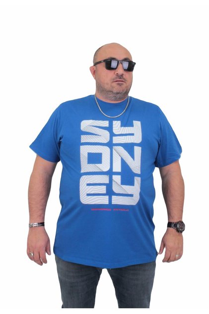 Men's Large Size Crew Neck T-Shirt Sydney 24139 COBALT BLUE